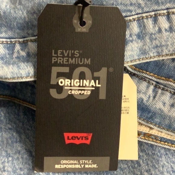 Levi’s 501 Original High Rise Cropped Jeans Size 22 New With Tags - Picture 7 of 10